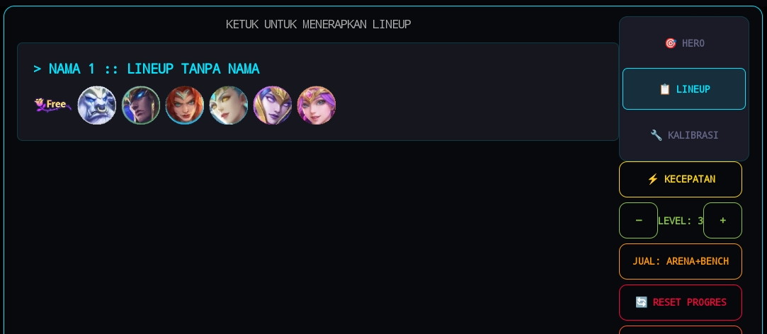 foto daftar Lineup